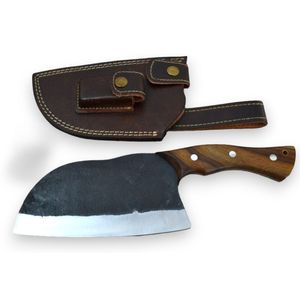 Cuchillos de Carnicero Profesionales con Hoja Rectangular Ancha, Mango de Madera Cómodo y Funda de Cuero para Procesamiento de Carne - Product Image 3