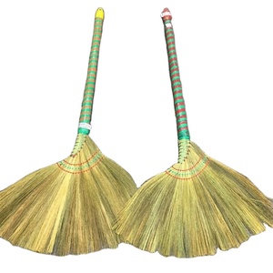 Balai en herbe naturelle Choi Dot Vietnam avec tête de balai en plastique et en bois, pelle à poussière pour le nettoyage domestique, approvisionnement direct en usine - Product Image 1