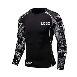 New Arrival Custom Sublimation <b>Compression</b> <b>Shirt</b> for Men OEM Service Long Rash Guard with Printed Design MMA Custom - Product Image 1