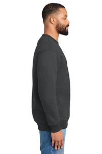Sweat-shirt à col rond pour homme, 100% coton, couleur unie, coupe classique, pull décontracté, doublure polaire pour l'hiver, anti-rétrécissement - Product Image 3