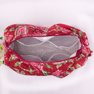 Juego de Bolsas de Maquillaje de Algodón con Estampado Floral, Ecológicas, Colgantes, para Mujer, Portátiles, de Gran Capacidad, para Guardar Cosméticos de Viaje - Product Image 5