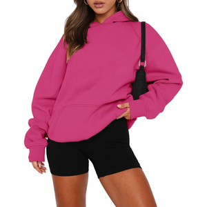 Best Manufacture Women Winter Oversized Solid Fleece Hoodie 100% Cotton Material Customised Printing Front Customized Colors - Product Image 5