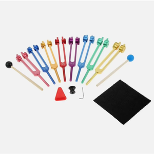 Nouvel ensemble de diapasons chakra à code couleur en alliage d'aluminium pour la méditation sonore et la guérison sonore. - Product Image 1