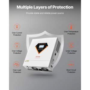 Cargador inversor solar híbrido de 3000W, potencia de onda sinusoidal pura, 24V DC 110/120V AC 100A, controlador Solar MPPT, sistema fuera de la red, ácido de plomo - Product Image 6