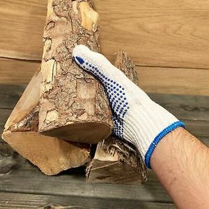 ถุงมือทำงานผ้าคอตตอนถักสีฟ้าลายจุดและสีขาวทำจากพีวีซีถุงมือเพื่อความปลอดภัยพร้อมคุณสมบัติกันความร้อนป้องกันการตัดป้องกันการลื่น - Product Image 4