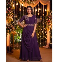 Robes évasées multi-styles avec dupatta et ceinture, brodées et ornées de travail manuel, robe de mariée pour la vente à l'exportation