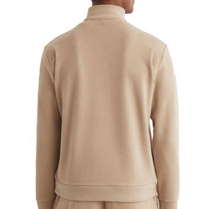 Pull en maille côtelée demi-zip pour homme, qualité OEM supérieure, mélange de coton, décontracté, mode automne, épais, doux, chaud, finition brossée, durable - Product Image 2