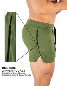 Pantalones cortos deportivos personalizados a precio razonable para hombre, informales, transpirables, de secado rápido, bordados, tejidos, de cintura media - Product Image 4