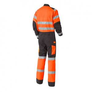 Overol de Seguridad de Alta Visibilidad Naranja y Negro, Ropa de Trabajo Industrial Reflectante, Traje de Protección de Cuerpo Completo para Ingeniería - Product Image 2