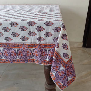 Mantel Rectangular de Algodón Puro Hecho a Mano, Estampado a Bloque, Personalizable, Estilo Rústico Indio, para Bodas, Hoteles, Exteriores - Product Image 1