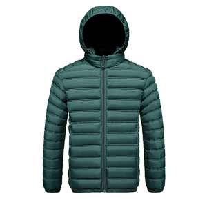 Chaqueta Acolchada Unisex con Capucha de Mezclilla, Logotipo Frontal, Cuello Alto, Cierre de Cremallera, Resistente al Viento, Color Sólido, Ropa Casual de Invierno, Largo Regular - Product Image 2