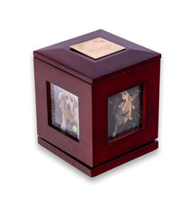 Modern American Style Wooden Pet <b>Memorial</b> Urn High Quality Cat Dog Ashes Keepsake Photo <b>Frame</b> Custom Logo Funeral Supplies - Product Image 1