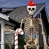 Leyndo 2 pz 12ft decorazioni con scheletro di natale gommone di zucchero di canna di Babbo Natale Set di cappello per feste cortile giardino decorazione esterna - Product Image 3