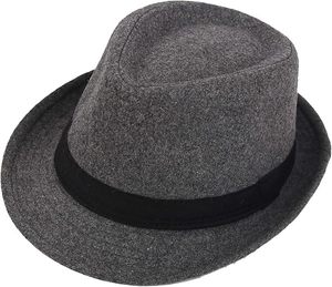 Chapeau Fedora gris personnalisé avec bande noire - Product Image 2