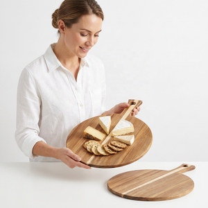 Acacia <b>Wood</b> 1.5cm Thick Cutting Board Handle for Serving Kitchen Chopping Boards Pizza Bread Cheese Charcuterie Fruit Vegetables - Product Image 2