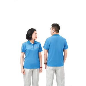 Camisa Casual de Manga Corta para Hombre, Marca Vietnam FMF, Color Azul Cielo, Logotipo Frontal, Cuello en Contraste, Tejido de Punto TC 60% Algodón-Poliéster - Product Image 1