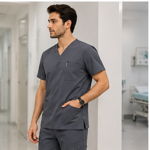 Ensemble de jogging médical confortable pour hommes, respirant, en spandex, pour médecins, infirmières, vêtements de travail d'hôpital, tendance, durable, personnalisable - Product Image 3