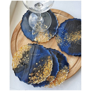 Premium Quality Eco-friendly Heat Resistant Durable Metal & Resin Customizable Table Coasters <b>Set</b> for Home Use - Product Image 1