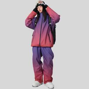 Conjunto de Traje de Esquí para Parejas, Ropa de Nieve Unisex Cálida, Impermeable, Cortavientos, con Cierre, Transpirable y de Secado Rápido para Deportes de Esquí - Product Image 2