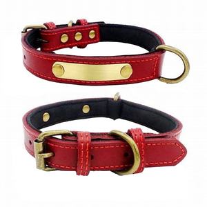 Fournitures personnalisées pour animaux de compagnie, collier réglable en cuir pour chien, colliers imperméables pour animaux de compagnie - Product Image 1