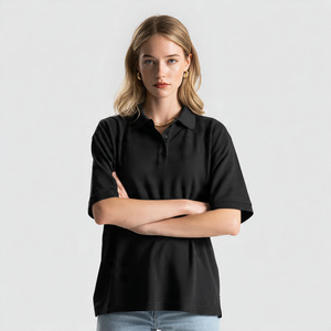 Oversized Women Polo Shirts Short Sleeve Turn Down Collar Polo Shirt Women's Casual <b>Drop</b> Shoulder Summer Polo Tee Ladies - Product Image 6
