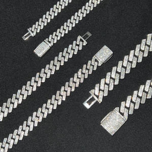 Collar de Cadena de Plata de Ley 925 con Moissanita, Corte Brillante Redondo, Joyería Hiphop para Hombres, Mujeres y Niños, Tamaño Personalizado - Product Image 4
