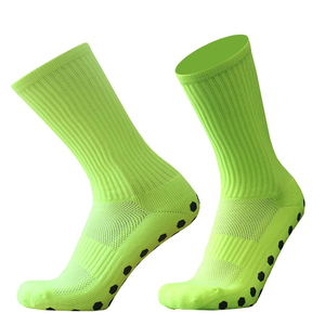 High Quality Custom Made Silicone <b>Grip</b> Sports <b>Socks</b> For <b>Kids</b> Knitted <b>Football</b> Stockings With Logo on Cuff for Autumn Season - Product Image 5