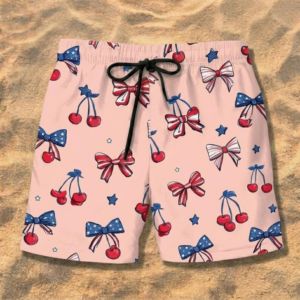 Dry Camo Print Beachwear Summer Mesh Swim Trunks for <b>Men</b> and Tie-Side <b>Bikini</b> for Women - Product Image 2