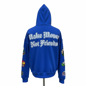 Sudadera con capucha para hombre, diseño único con logo bordado y parches, 100% algodón, fabricada en fábrica, para la temporada de invierno. - Product Image 6