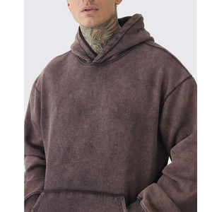 Sweat-shirts à capuche pour hommes de qualité supérieure, effet délavé, prix raisonnable, anti-plis, manches longues, en tissu de première qualité, en promotion. - Product Image 3