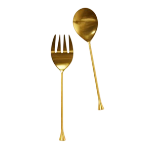 Juego de Cuchara y Tenedores para Servir Ensaladas de Metal Color Oro Rosa con Mango de Diseño para Uso en Mesa de Hogar, Hotel y Restaurante - Product Image 2