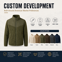 Veste Sherpa Homme Entièrement Zippée en Polaire D'Agneau Chaude pour l'Hiver, Manteau Décontracté en Polaire Personnalisé pour Homme, Vente en Gros