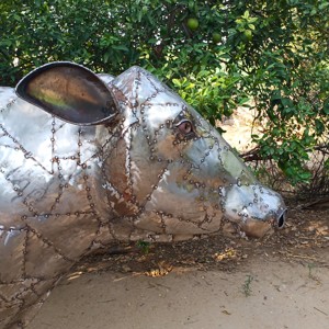 Dutch Cow Iron Sculpture <b>for</b> Garden - Product Image 3