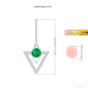 Boucles d'oreilles pendantes géométriques en or massif 14 carats plaqué rhodium avec émeraude naturelle et diamant, bijoux fins de luxe pour femmes, OEM ODM - Product Image 2