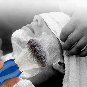 Brocha para afeitar la barba, brochas de maquillaje, 1 unidad, mango de madera, cerdas, espuma de jabón para afeitar, cuidado facial para hombres - Product Image 4