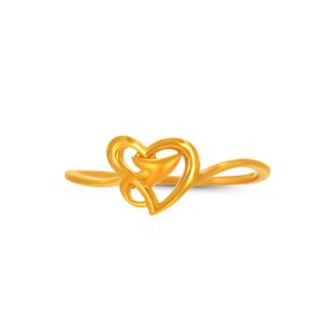 Airlight Heart Gold Ring Radiant Heart Meadow Ring Premium Filigree Gold Ring Featuring <b>Repeating</b> Heart Motifs and Shine - Product Image 3