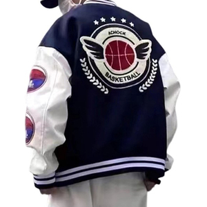 Veste de baseball vintage en laine chenille brodée avec logo personnalisé pour homme, tissu d'hiver, écologique, antistatique, manches vierges - Product Image 5