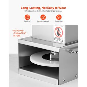 Pressa Elettrica per Impasto Pizza in Acciaio Inox da 6 Pollici con Spessore Regolabile e Marca Commer - Product Image 6