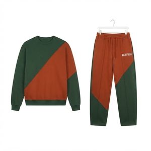Conjunto de Sudadera y Pantalones Deportivos para Hombre, Cuello Redondo, Bloques de Color, Ropa Casual Urbana, Conjunto Deportivo con Logotipo Personalizado - Product Image 3