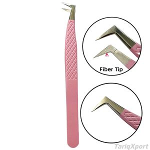 Pince à épiler professionnelle TARIQXPORT TX-ET-118 en acier inoxydable, pointe en fibre dentelée à 90°, poignée antidérapante, logo personnalisé, usage en salon - Product Image 5