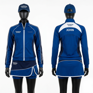 Survêtement de tennis en polaire polyester premium 280 GSM, vert lime, panneau contrastant, bande réfléchissante, broderie personnalisée. - Product Image 4