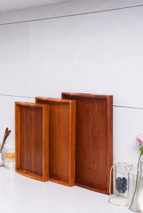 Plateau de service rustique en bois fait main pour la cuisine, la table basse, la salle à manger, plateau décoratif pour ottoman avec poignées, multi-usages - Product Image 3