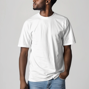 OEM Service Customize Pattern Men's Formal T-Shirts High Quality Short Sleeve O-neck 100% Combed Cotton Silk Screen Anti-Pilling - Product Image 1