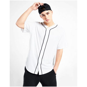 Camisetas de Béisbol Transpirables para Verano, 100% Poliéster, Ligeras, para Equipos, Color Blanco, Corte Holgado - Product Image 1