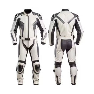 Vêtements de course moto personnalisés de qualité supérieure, respirants, imperméables et coupe-vent, combinaison de course blanche et noire de haute qualité, fabriquée au Pakistan - Product Image 1