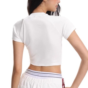Regular Fit Summer Breathable Women's <b>Crop</b> <b>Top</b> T-Shirts Cotton OEM ODM Customizable Street Style - Product Image 5