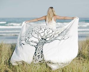 Tapestries Twin Size Cotton Dry Tree White Color Printed Wall Hanging Multiple Color Wonderful By Indian Consigners - Product Image 1