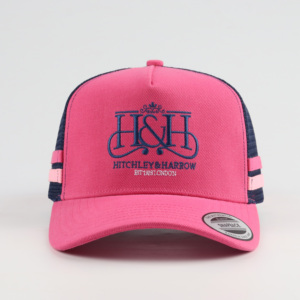 Casquette OEM Y2K unisexe en gros, 5 panneaux, logo brodé, maille, jersey éponge, respirante, imperméable, profil haut, courbée et structurée - Product Image 1