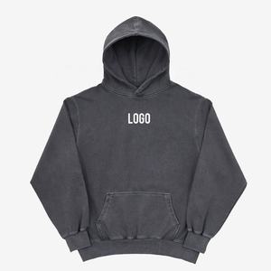 Sudadera con Capucha para Hombre, Efecto Deslavado, Estilo Desgastado, Algodón Suave, Corte Holgado, Ropa Casual de Calle para Uso Diario - Product Image 1