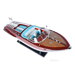 Wooden Riva Aquarama Large Speedboat Model Handmade Painted Eco-Friendly Luxury Boat <b>Ornament</b> Nautical Home Decor - Product Image 3